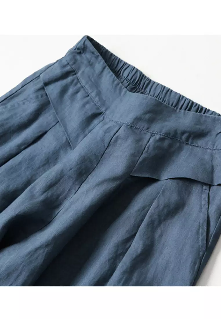 Pituitary Sensation Cotton-flax Wide-legged Pants RZ9032