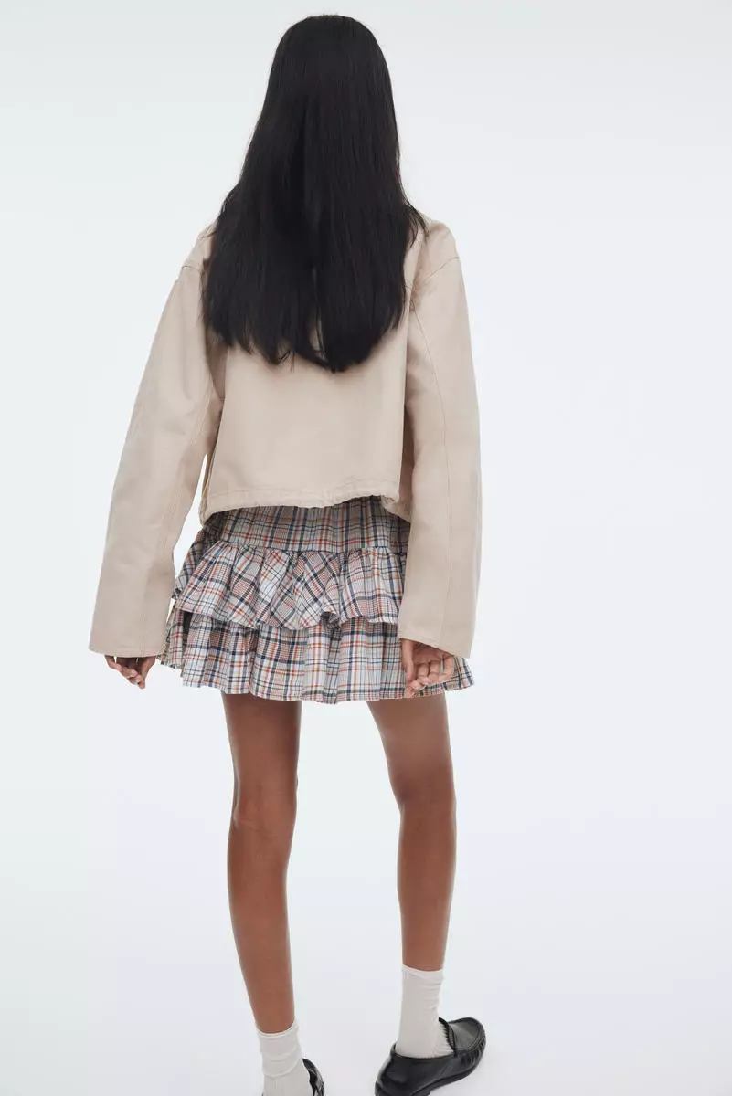 Tiered drawstring skirt