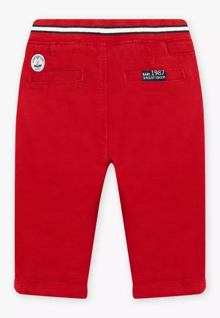 Red Elastic Waist Pants