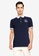 FIDELIO navy Contrasted Collar Embroidery Polo Shirt C015CAA3FC34B0GS_1