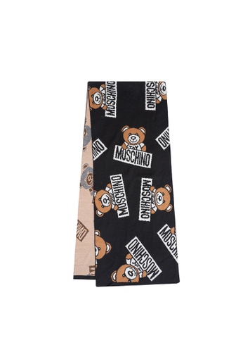 MOSCHINO black MOSCHINO ladies letter Teddy Bear Scarf 3178AAC7A77EFEGS_1