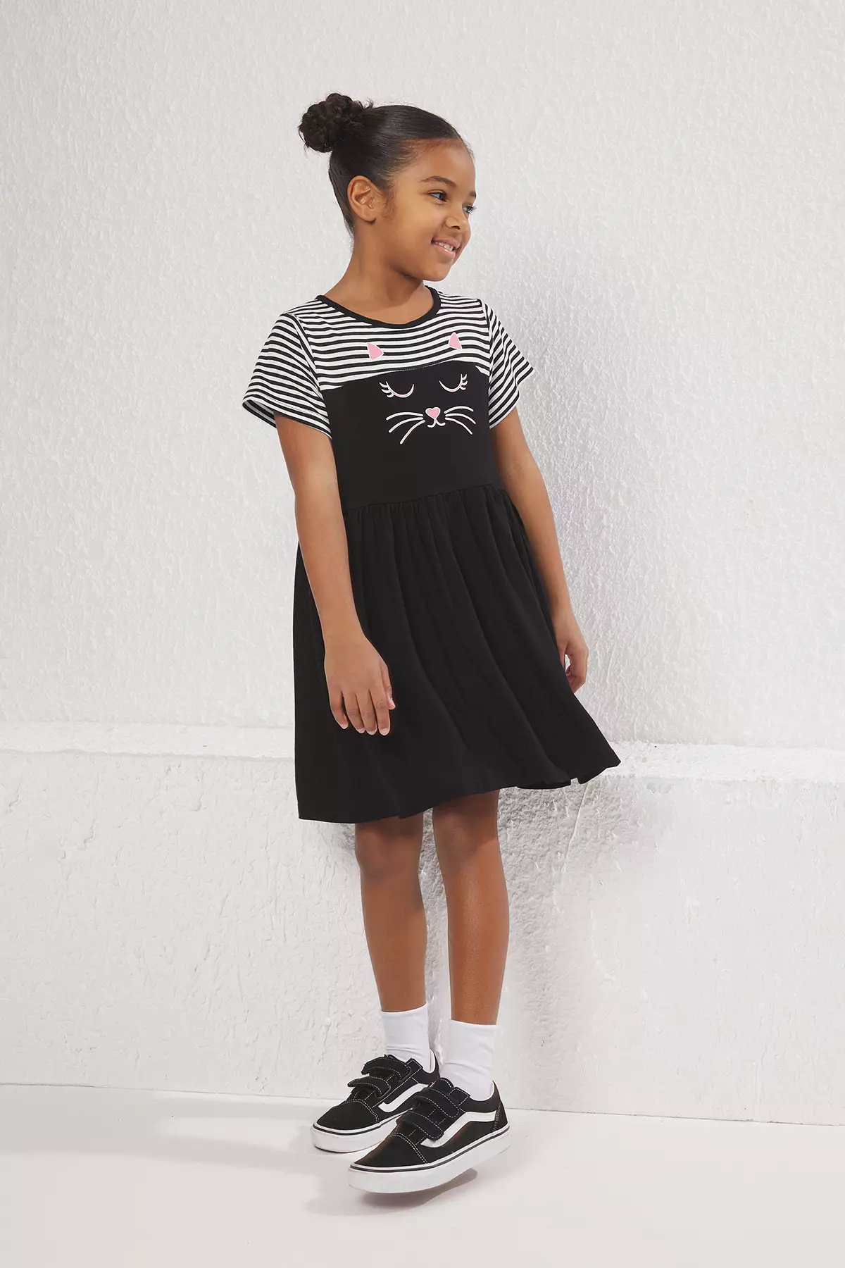 Striped Short Sleeve Mini Knit Dress