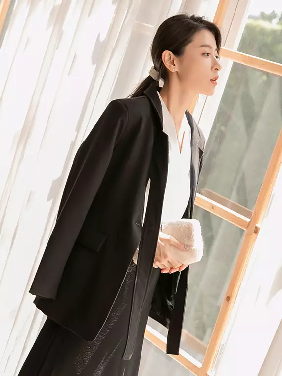 Belted suit jacket hot sale