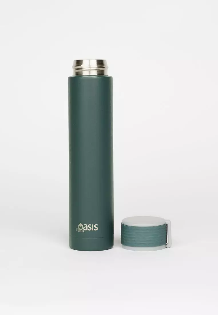 Oasis Skinny Mini Insulated Water Bottle 250ML Matte - Forest (Dark Green)