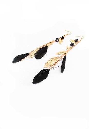 Urban Outlier black and gold Multielement Fashion Earrings F9711AC7680E3AGS_1
