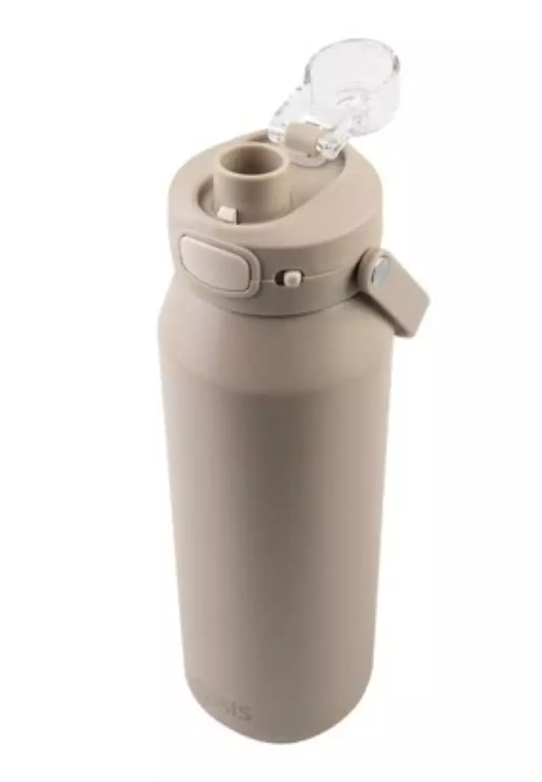 Oasis Ceramic Stainless Steel Triple Wall Capri Quick Release Drink Bottle 1L - Latte