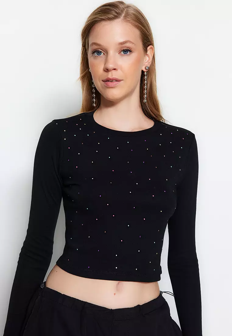 Buy Trendyol Stone Detailed Crop Top Online Zalora Malaysia