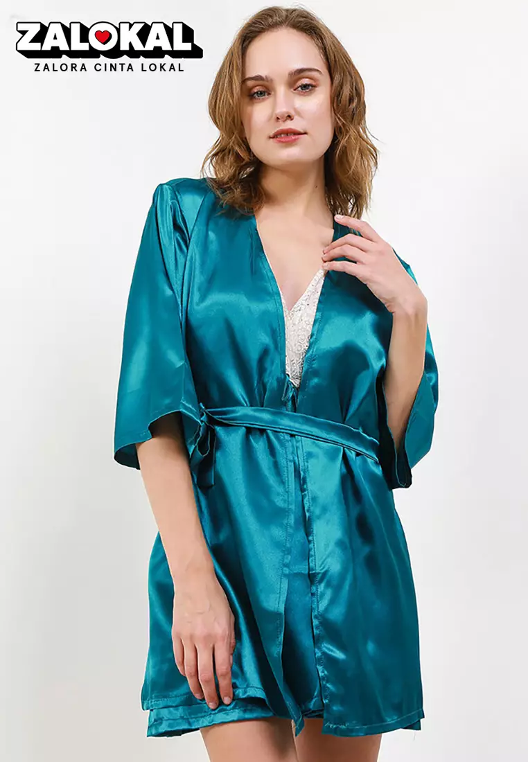 Kimono Satin Silk Set Daster Tanktop Sleepwear