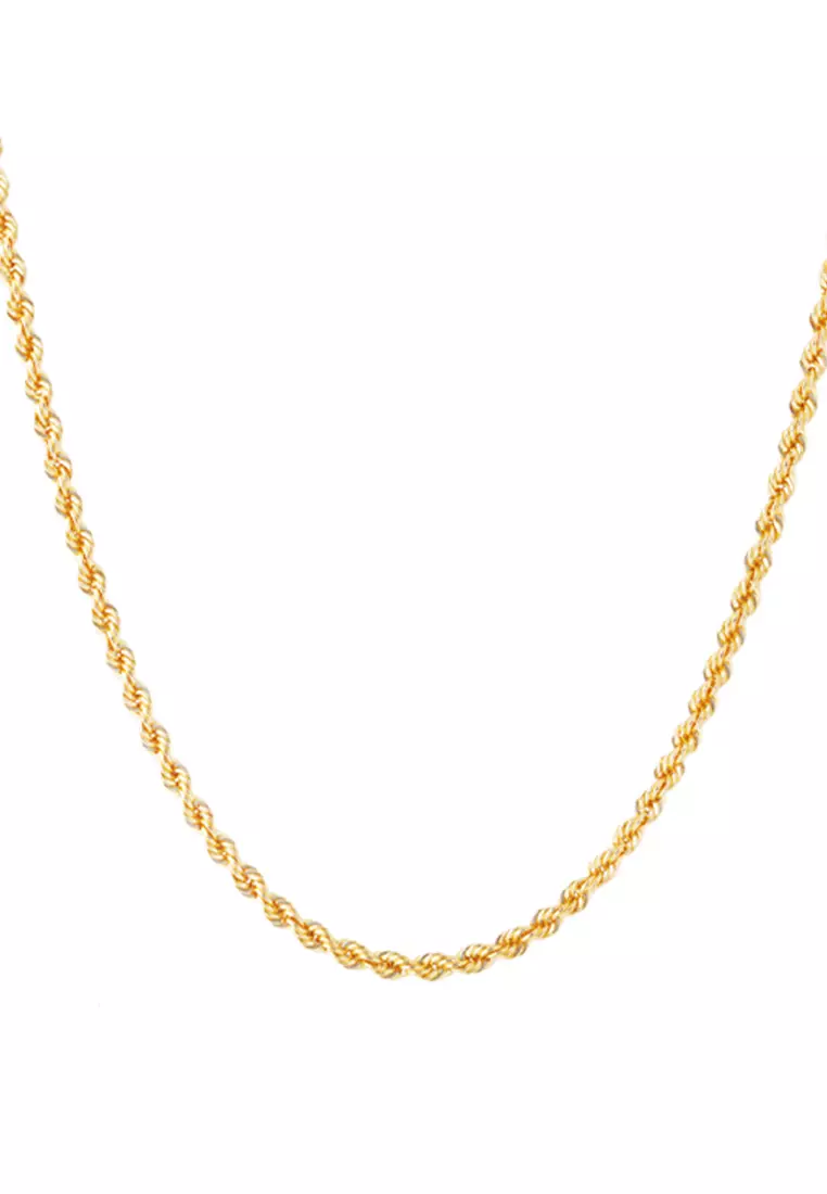 TOMEI Twisted Necklace 60cm, Yellow Gold 916