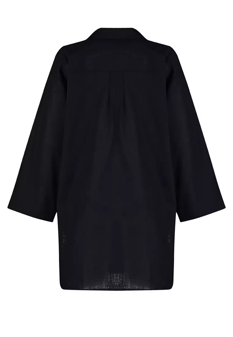 Cotton Slit Oversized Beach Mini Dress