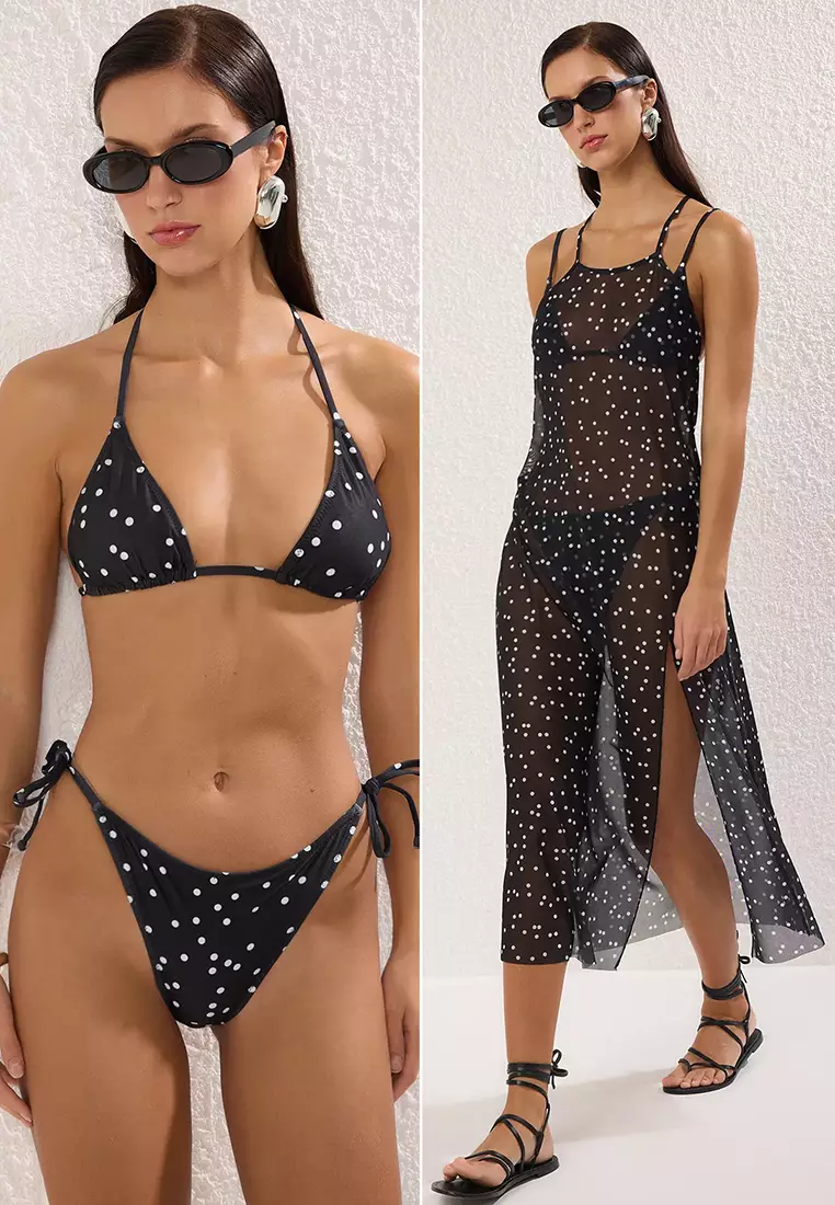 Polka Dot 3 Piece Set Bikini Set & Dress TBESS25JS00004