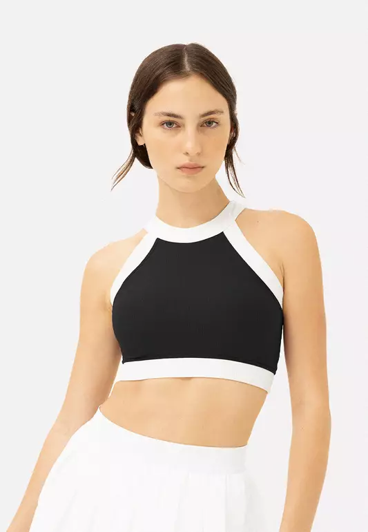 All Set Up Rib Crop – Black