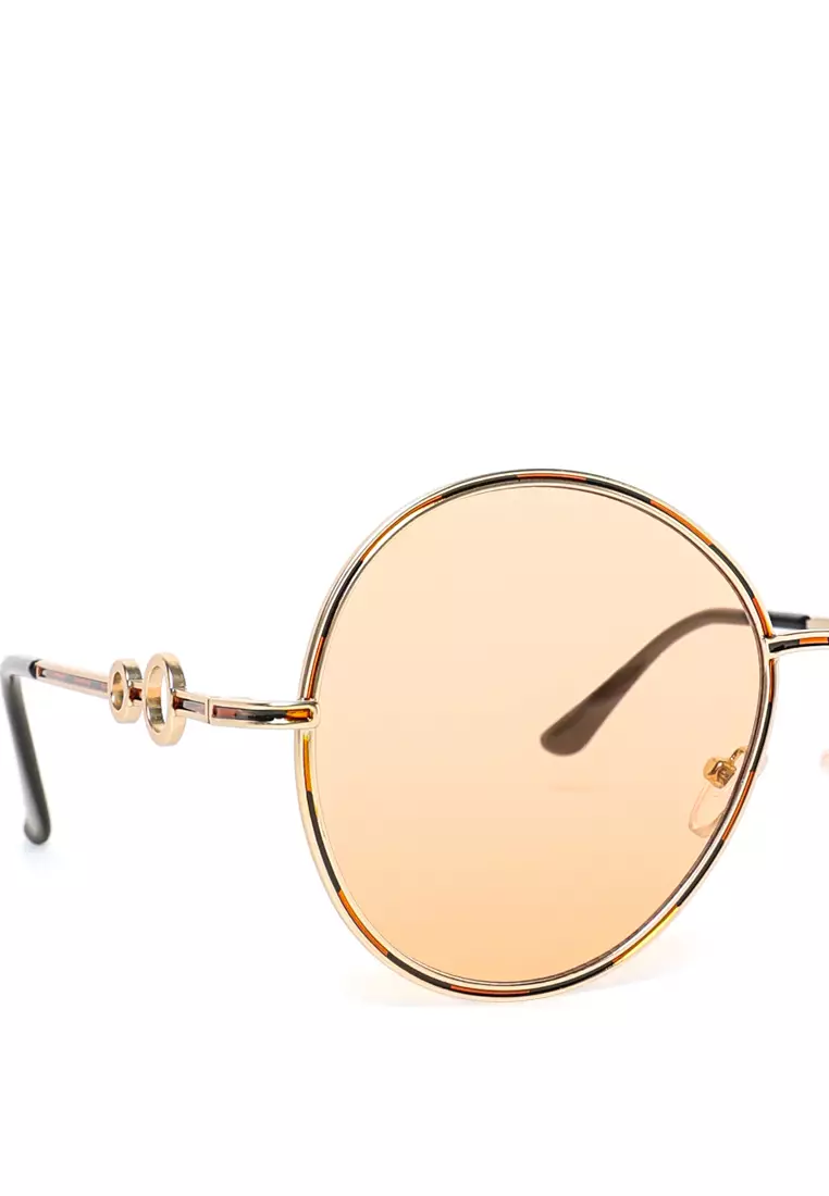 Gold Oversized Full Rim Oval Sunglasses