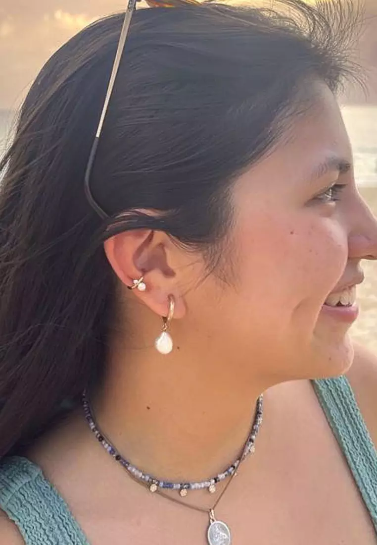 Vermeil Pearl Solo Cuff Earrings