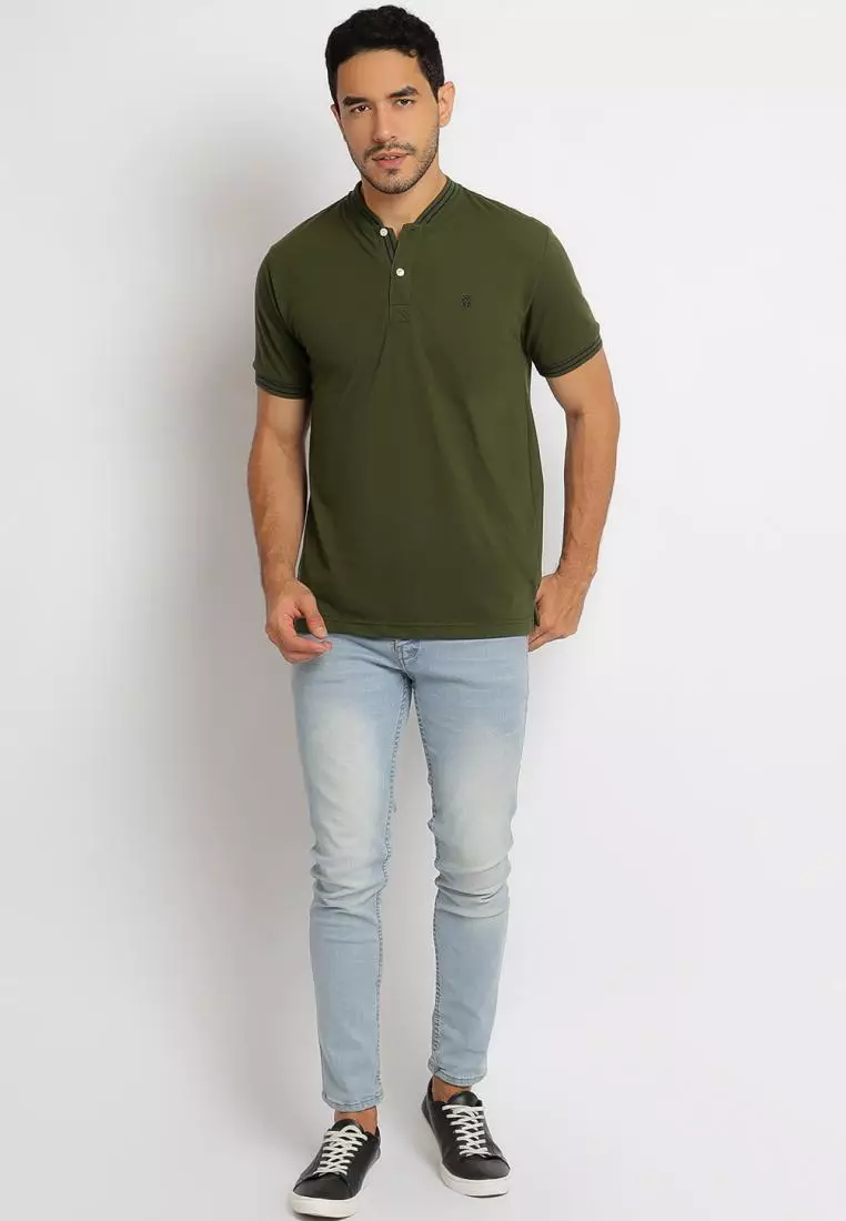 Matsuda Kaos Henley Pique Hino
