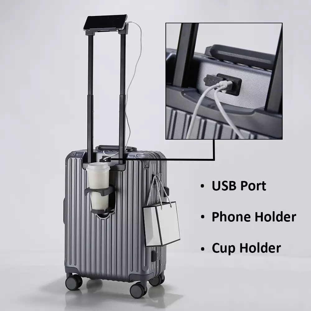 Navy Club Koper 20 Inch Frame Aluminium Skyline Koper Kabin Hardcase PC TSA Lock 4 Roda Putar