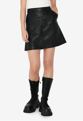 ONLY black Lisa Faux Leather Skirt 9DE14AA8E8CCFEGS_1