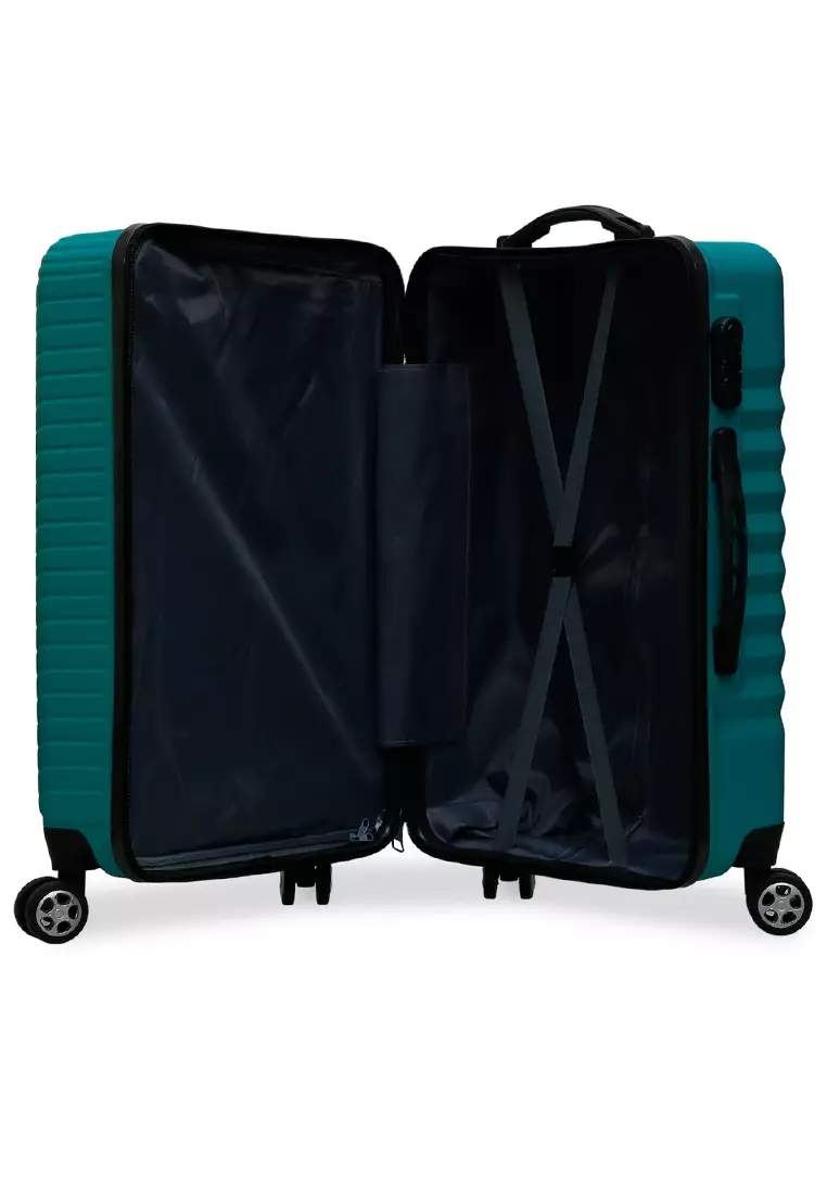 Isvara Tas Koper Hardcase Fiber One Set Unisex Large Compartment Suitcase Code Lock System Material ABS+PVC Coated ORIGINAL - Tosca