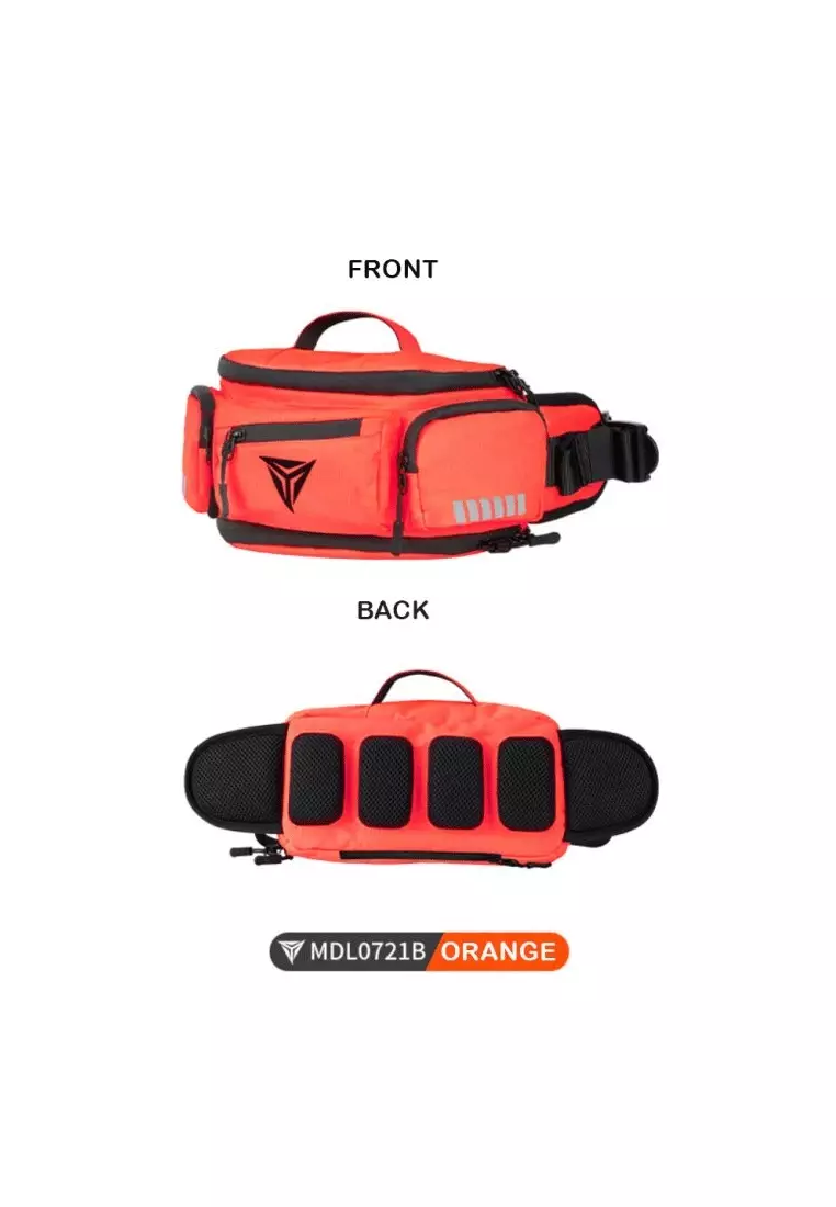 Motowolf MDL0721B Crossbody Waist Bag With Rain Cover Orange