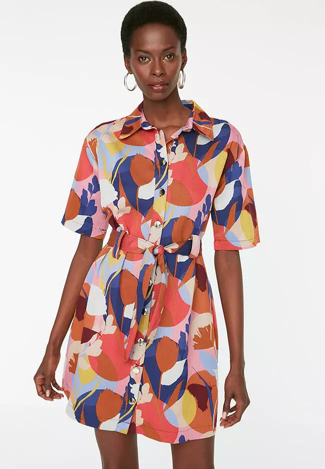 Multi colored store shirt dress