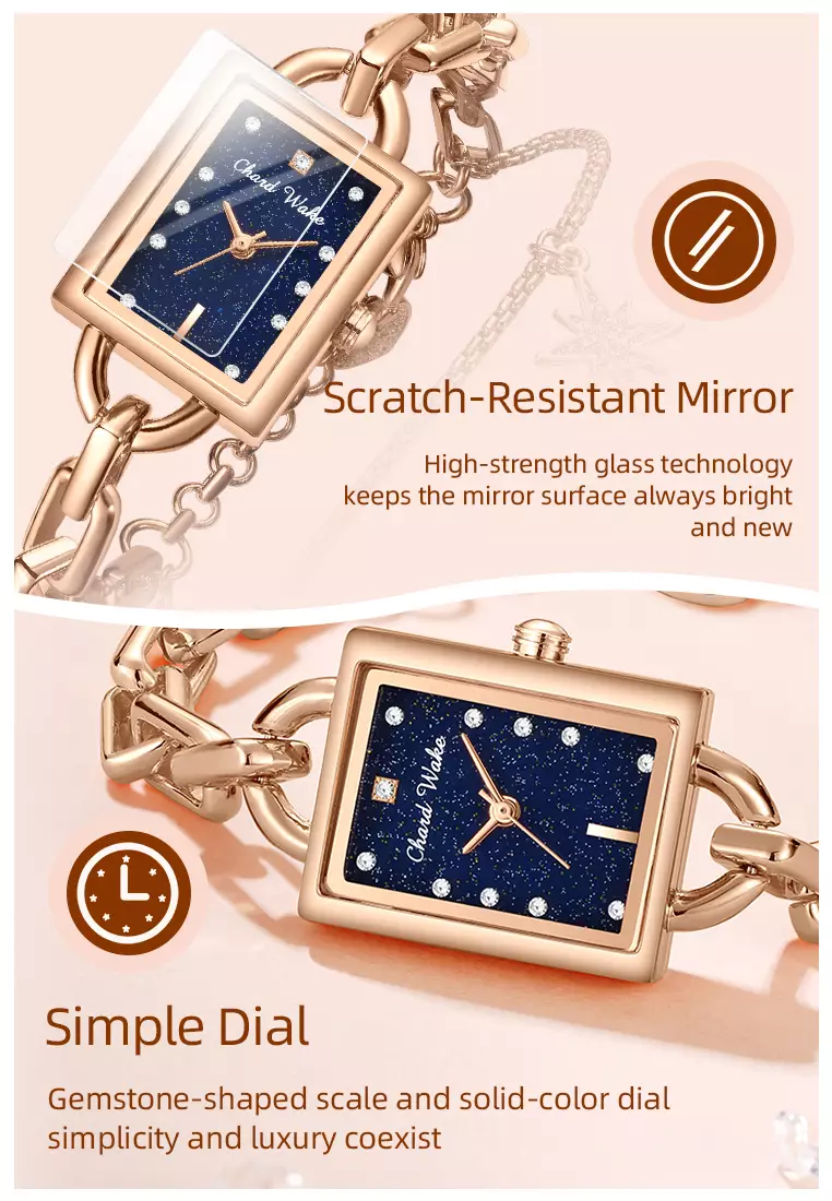 Jam Tangan Wanita Gelang Original Korea Fashion Anti Air Kuarsa Jam Tangan Cewek roseblue