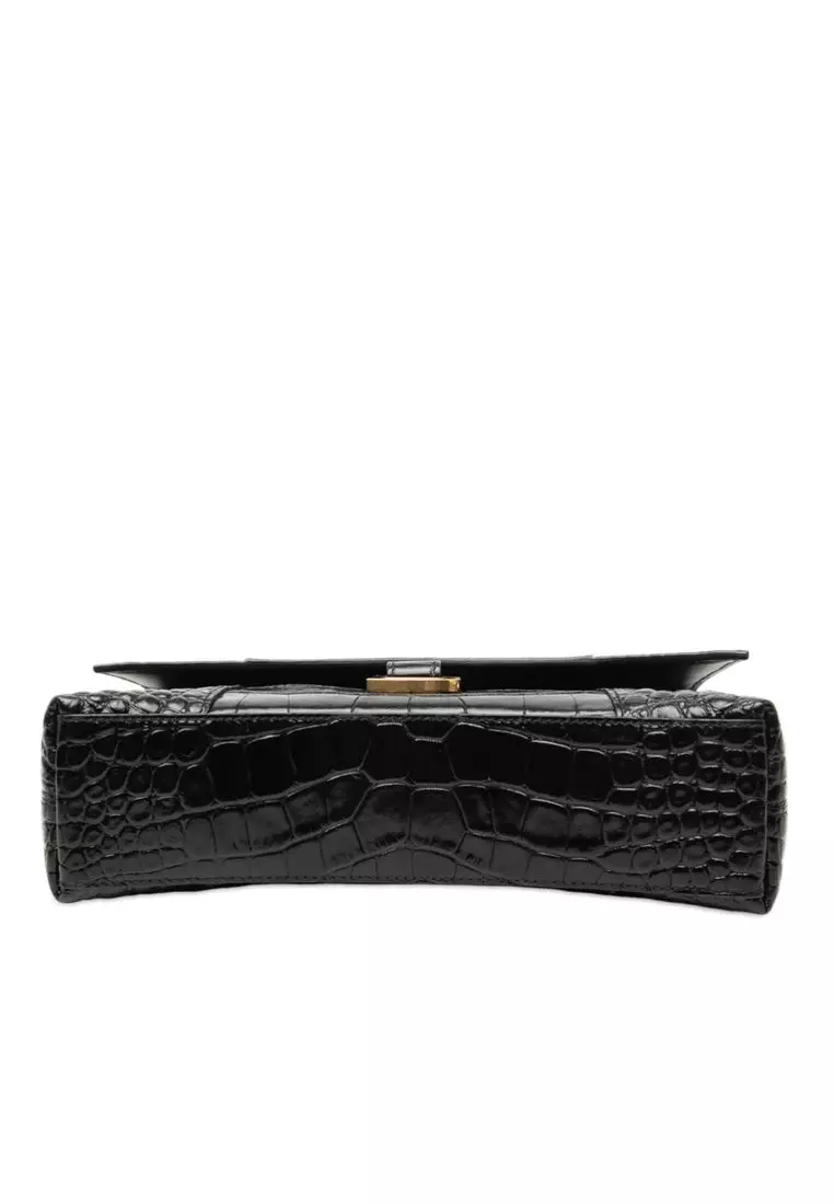Pre-Loved Balenciaga Croc Embossed Leather Downtown Crossbody Xs