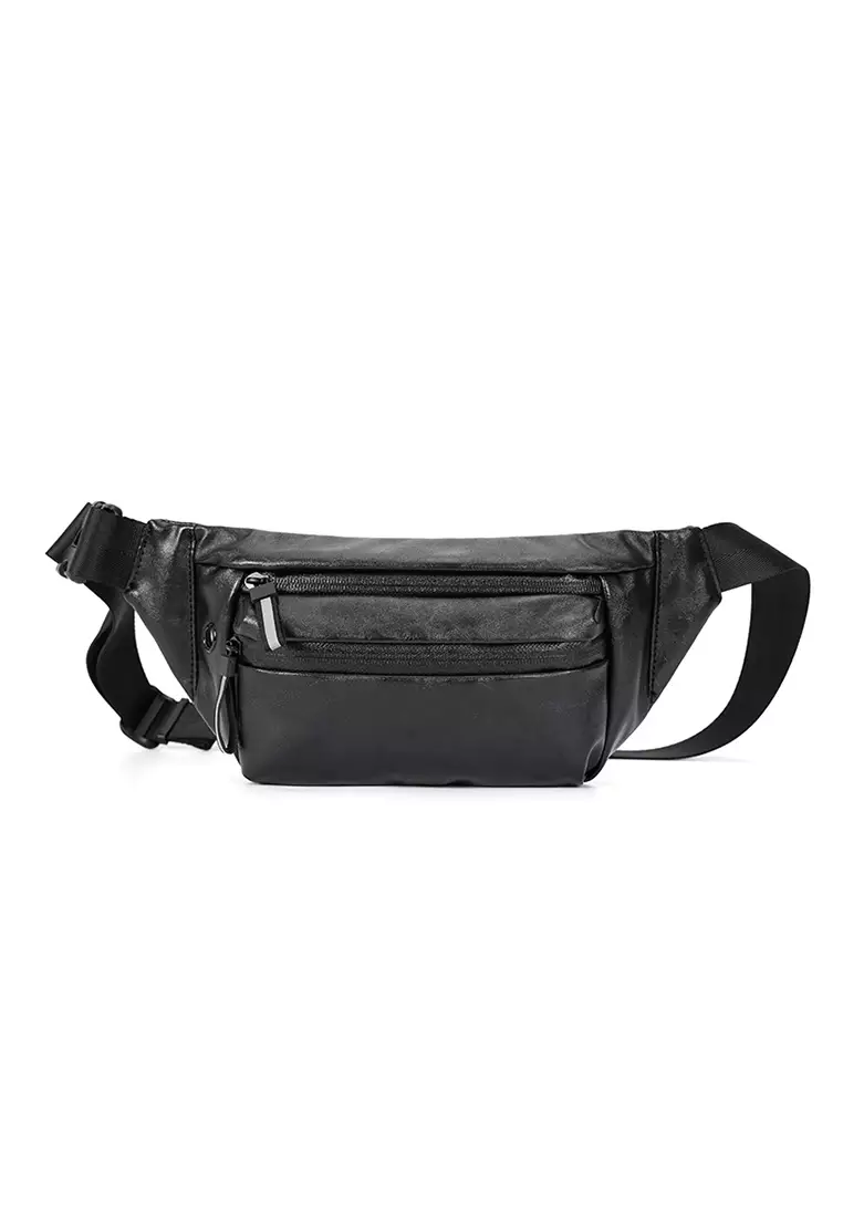 Waist bag leather black clearance