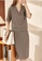 OUNIXUE black and brown Fashion V-Neck Knitted Top + Half Skirt Two-Piece Set BCC6AAA53B05F9GS_4