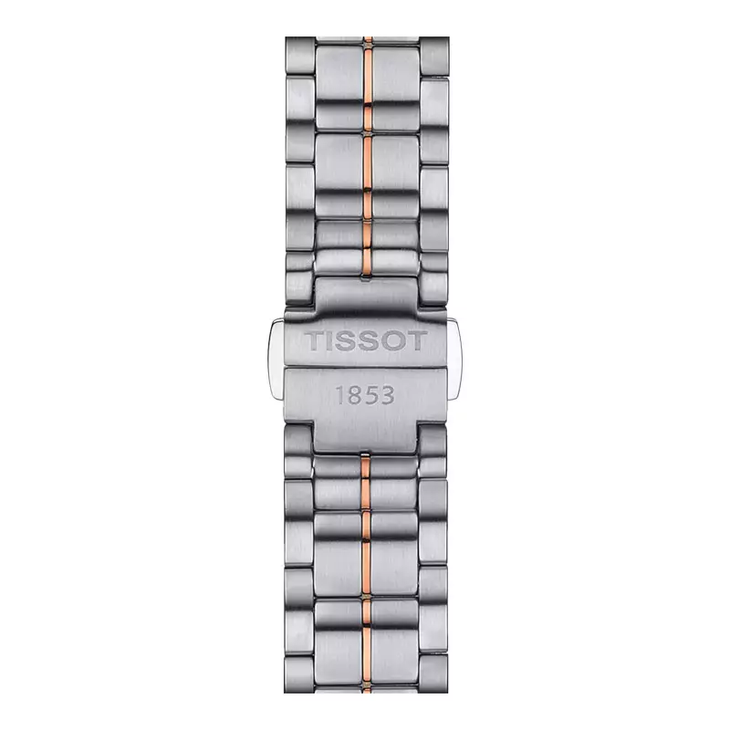 Jam Tangan Wanita Tissot Luxury Automatic 33mm T-Classic T086.207.22.116.00 MOP Dial Dual Tone Stainless Steel Strap