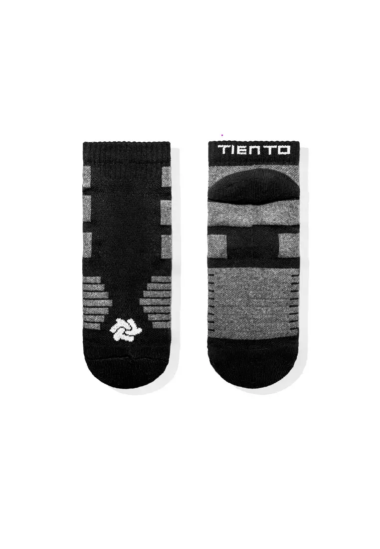 Tiento Compression Socks Kaos Kaki Ketat To Move Black Short Ankle With Anti Bacterial Technology
