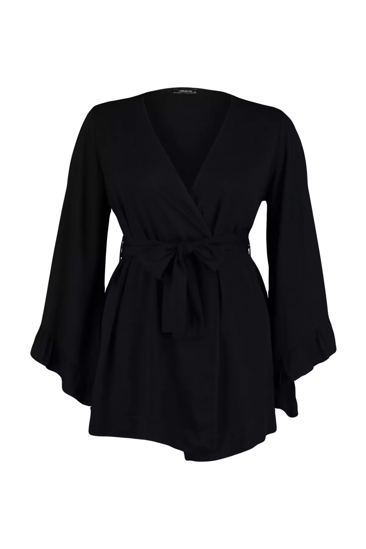 Plus Size Ruffle Woven Kimono & Kaftan