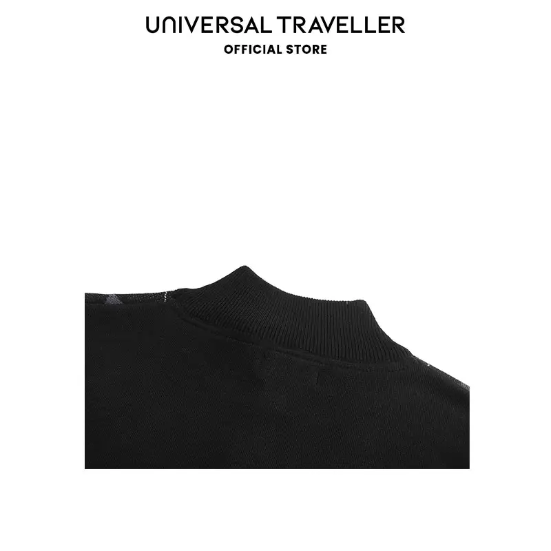 UNIVERSAL TRAVELLER HENLEY MOCK NECK ARGYLE PATTERN KNITTED SWEATER KS23029