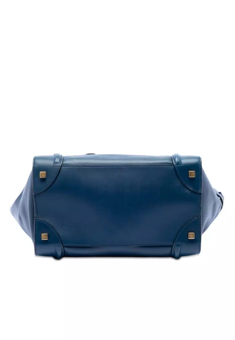 Pre-Loved Celine Mini Bicolor Leather Luggage Tote