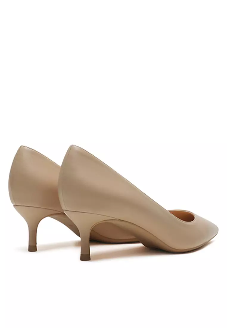 5CM Uniform Pointed Mid Heel Shoes HZL151