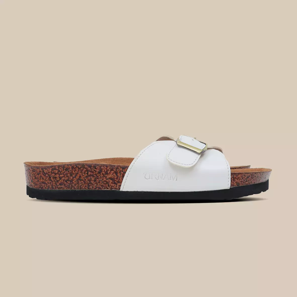 Urnam Sandal Slop Wanita Flat  Kasual Nyaman - White