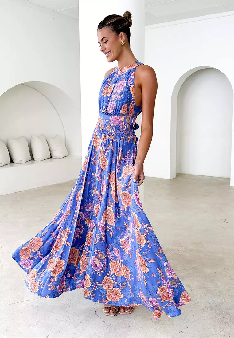 2025印花高腰露背碎花連衣裙CA25042269BL