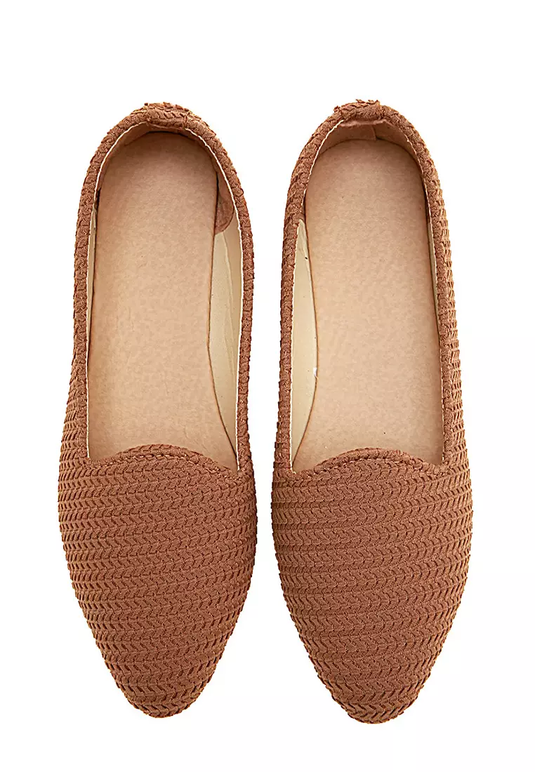 Naira Flatshoes Woman Design Casual Sepatu Wanita Premium Quality - Choco