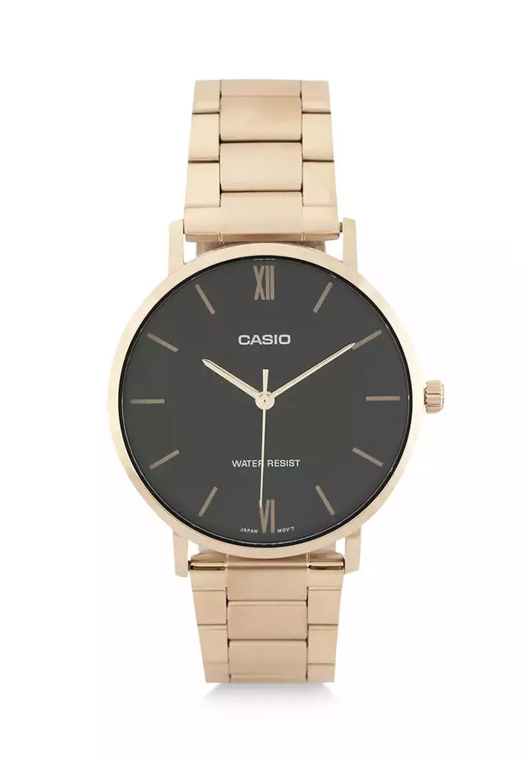 Jual Casio Casio Jam Tangan Pria Gold Black Stainless Steel