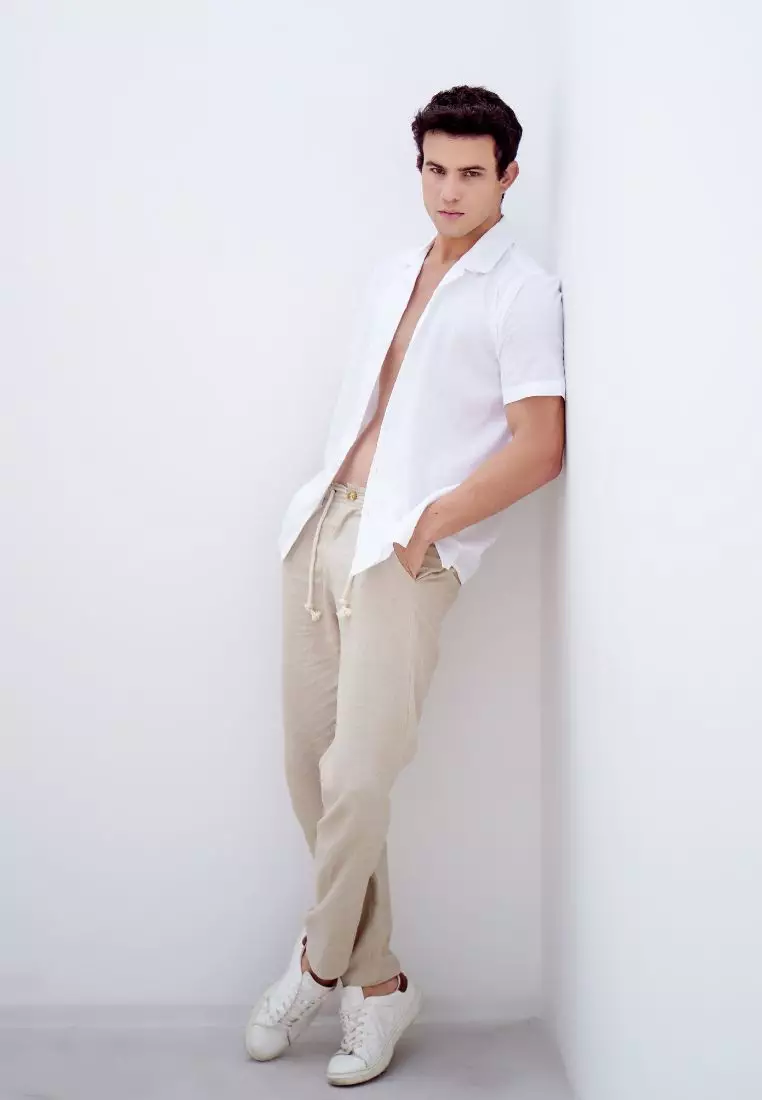 Bondi Celana Panjang Linen Pria Cream | Linen Long Pants Men Cream