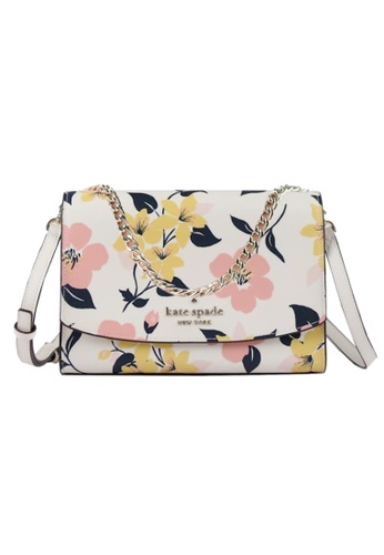 Kate Spade 白色 and 多色 Kate Spade Carson Lily Blooms K7280 Convertible Crossbody Bag In Chalk Multi 1DEB2ACD67A5C5GS_1