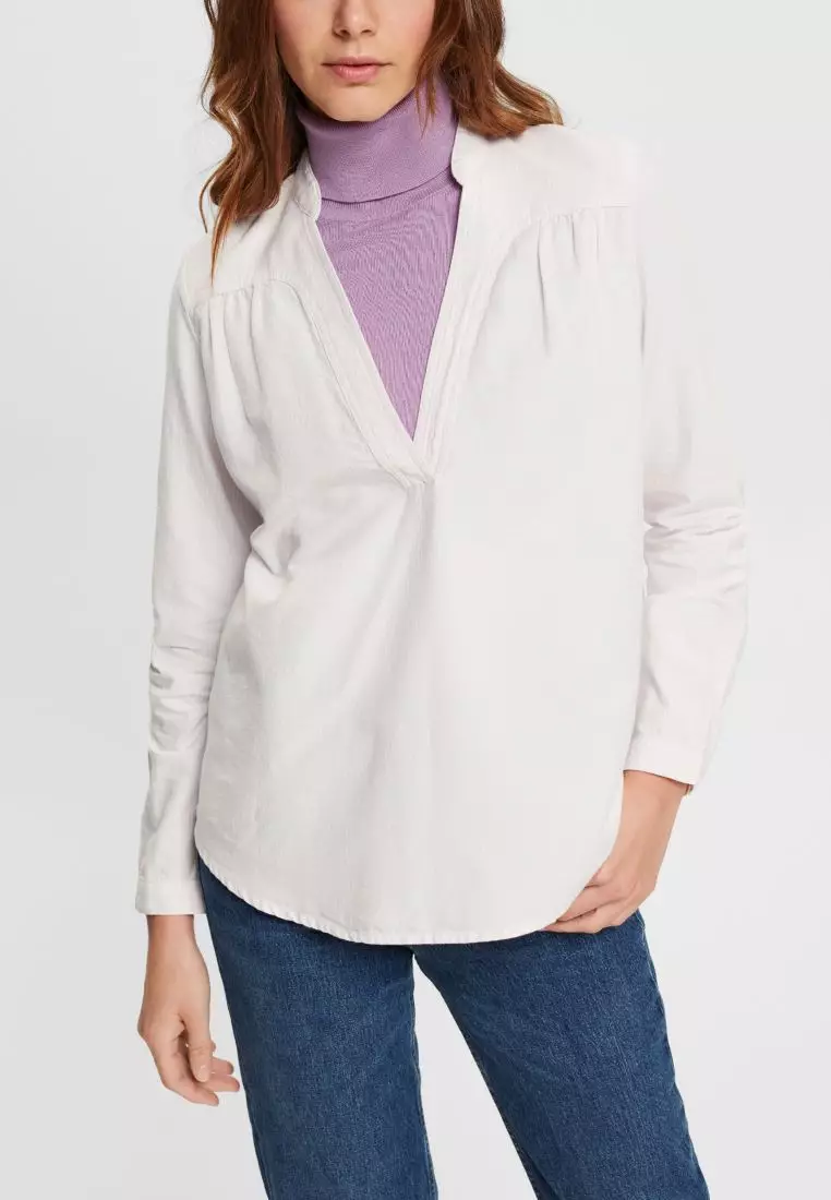 ESPRIT - Striped seersucker blouse at our online shop