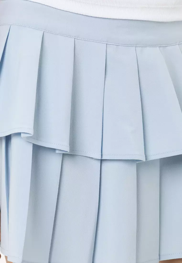 Double Pleated Mini Skirt