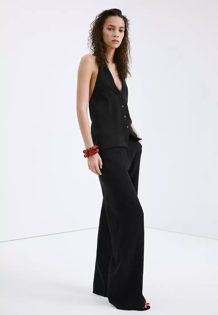 Halter-Neck Top with Buttons