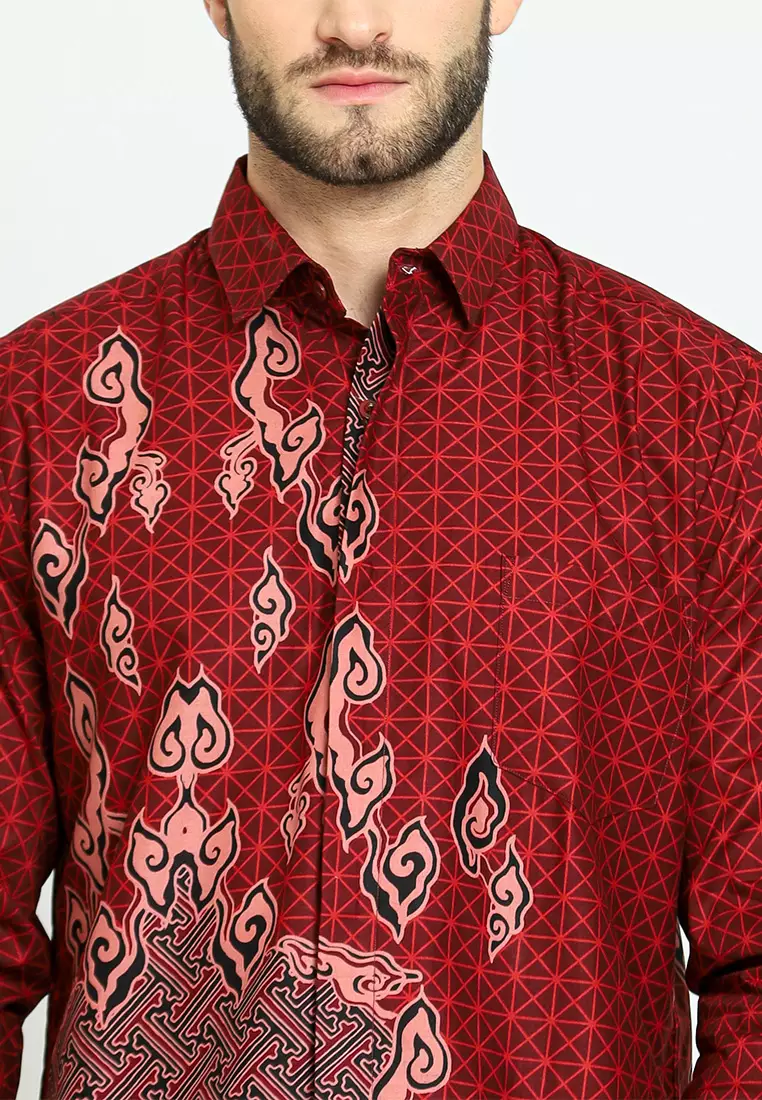 My Aksa Batik Pria Kemeja Panjang Furing Axton Alma