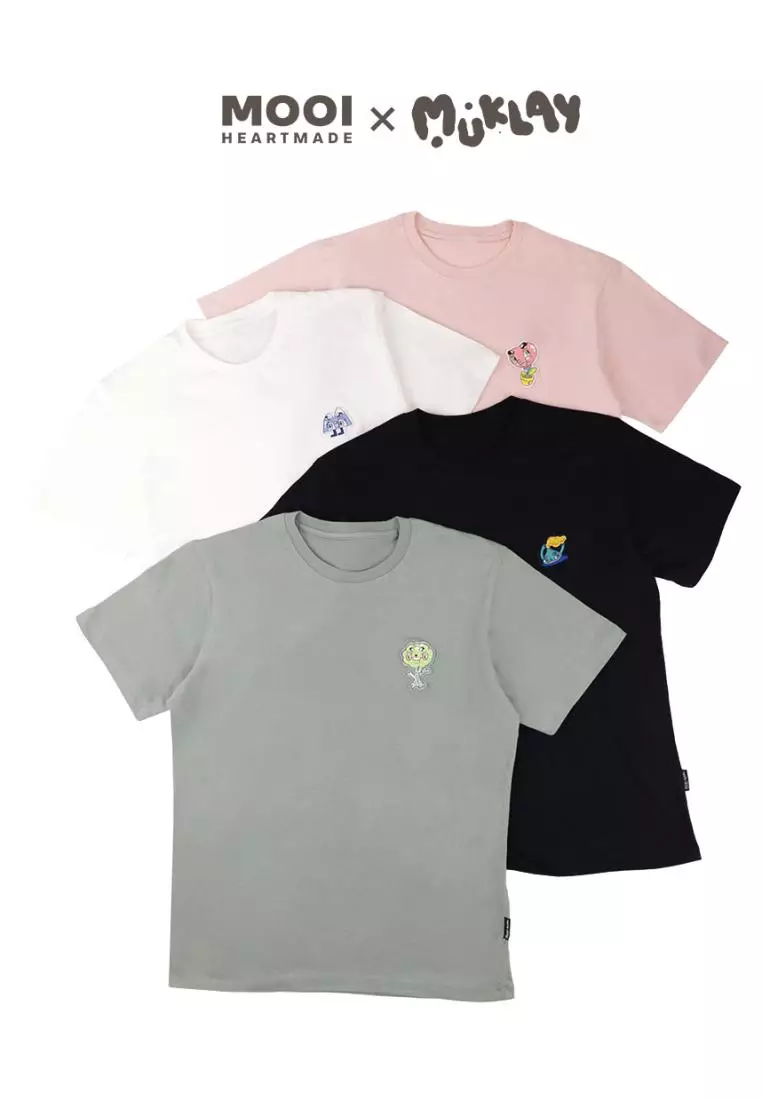 Mooi X Muklay Kaos Dewasa Unisex T-Shirt Basic Adult - White