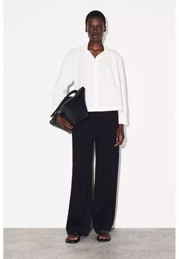 GATHERED PIMA COTTON SHIRT