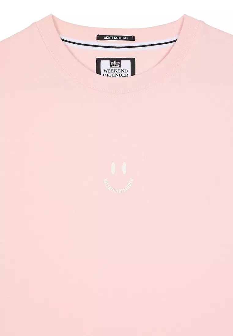 MENS PALE BLUSH SMILE GRAPHIC TEE