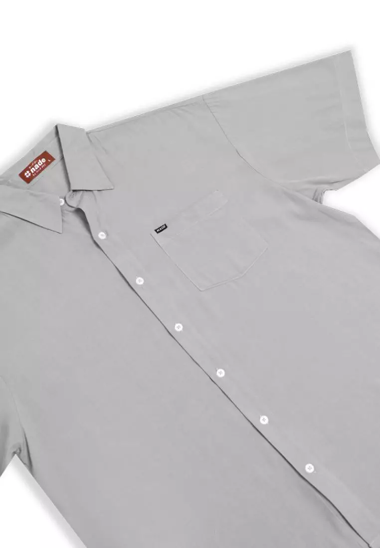 NTA20 Kemeja MKM Men Basic Polos Abu With Pocket