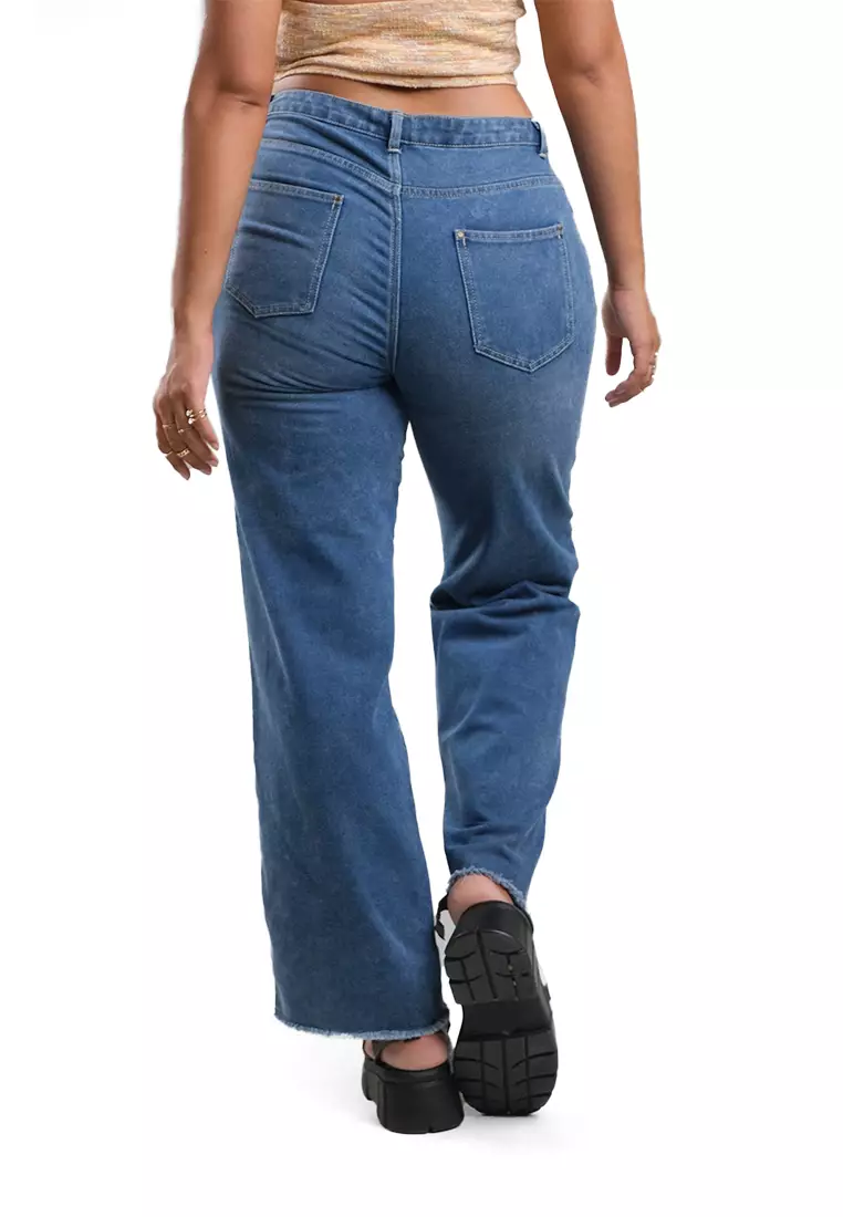Mid Rise Straight Denim Jeans