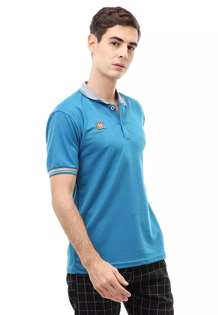 Jack Atasan Formal Kaos Polo Polos Pria Short Sleeve Material Cotton ORIGINAL - Blue
